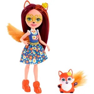 ENCHANTIMALS - Felicity Renard + Flick - Mini Poupee 15cm + sa figurine animal TU pas cher