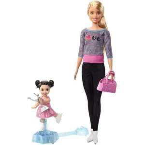 Barbie Ice-Skating Coach Dolls & Playset pas cher