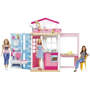 BARBIE Maison à 2 étages et 4 pièces avec accessoires - Poupée incluseVendu paramazon