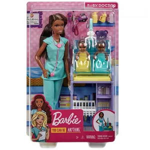 BARBIE Pédiatre Brune - GKH24 - Coffret Poupée Mannequin - 3 ans et + pas cher