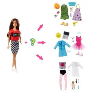 BARBIE Métiers Surprises (châtain) - Poupée Mannequin - 3 ans et + pas cher