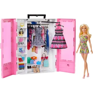 Comparateur de prix : Barbie garde-robe ultime avec accessoires rose