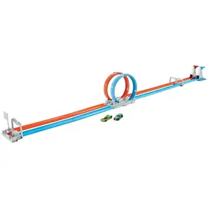 Mattel Hot Wheels circuit acrobatique Action Piste double boucle en folie pas cher