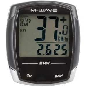 Ordinateur de vélo sans fil M-Wave M14W Noir - 14 Fonctions, IP44