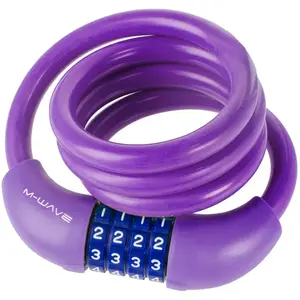 Serrure à combinaison M-WAVE avec câble spiralé en silicone 1000x12mm ...