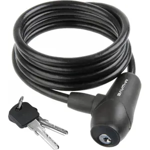 M-Wave 171023.0 Cadenas spirale unisexe adulte, 171023.0, noir, 1500 x 8 mm