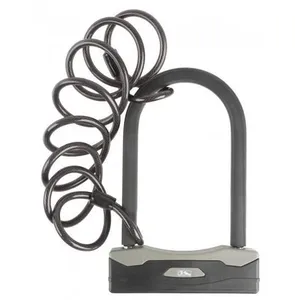 Antivol U M-Wave B et S avec Câble Spiralé Noir 1800 mm, Haute Sécurité