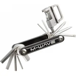 Mini Outil Pliable M-Wave 15 Fonctions Noir-Argent pour Vélo