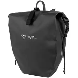 Comparateur de prix : TWIRL Sacoche de vélo pour porte-bagages SINGLE, 22 litres, avec poignée, bandoulière et petite poche intérieure amovible, sac porte-bagages, sac arrière de vélo, noir