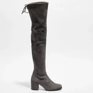 Stuart Weitzman - Cuissardes en Velours de Cuir Tieland grises - Talon...Vendu parbazarchic