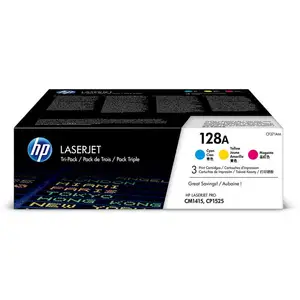 Comparateur de prix : HP 128A pack de 3 toners LaserJet cyan/magenta/jaune authentiques