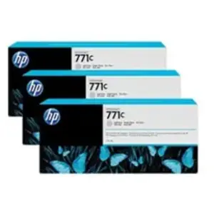 HP 771C - Pack de 3 - 775 ml - gris clair - original - cartouche d'encre - pour DesignJet Z6200, Z6600, Z6610, Z6800, Z6810 pas cher