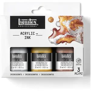 Comparateur de prix : Liquitex Encre acrylique ink! 3 x 30 ml Set Métalliques