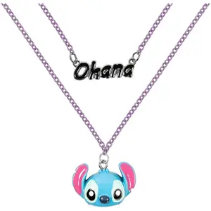Disney Stitch - Ohana - Collier + Pendentif 16mm pas cher