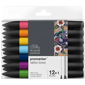 Comparateur de prix : Feutres Promarker - WINSOR & NEWTON - Assortiment 12+1 - Tons Tatouage