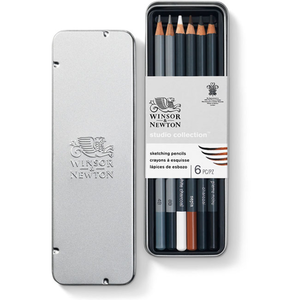WINSOR & NEWTON Studio Collection - Boîte métal de 6 Crayons esquisse