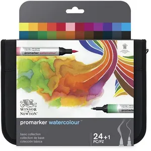 Promarker Trousse de 24 marqueurs Winsor & Newton Watercolour Collection de base pas cher