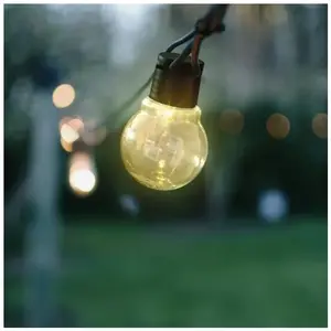 Comparateur de prix : EZSOLAR Guirlande solaire 30 lumens type sphérique 10 ampoules 2700k