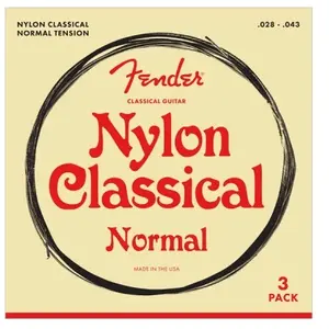 Comparateur de prix : Pack de 3 Cordes Guitare Classique Nylon Fender 28-43 Tirant Normal