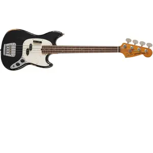 Fender JMJ Road Worn Mustang Bass RW Black Basse électrique