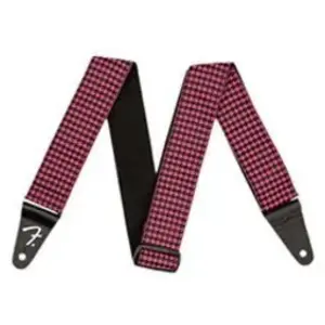 Fender Houndstooth Strap Pink sangle guitare noir-rose