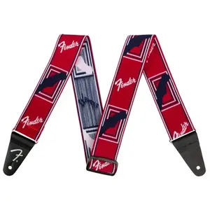 Comparateur de prix : Fender Weighless 2 Monogrammed Strap sangle guitare rouge/blanc/bleu