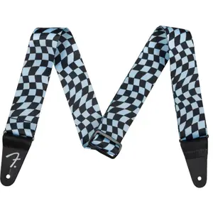 Fender Wavy Checkerboard Polyester Strap Blue pas cher