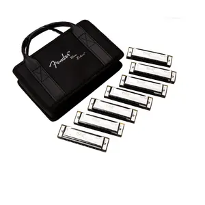 Pack de 7 harmonicas Fender Blues Deluxe (+ étui) pas cher