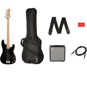 Comparateur de prix : Non communiqué Squier Squier Pack Affinity Series Precision Bass Pj - Black