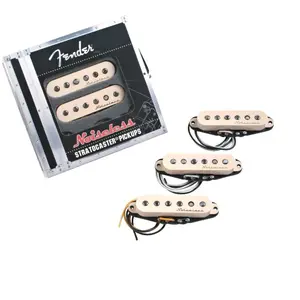Comparateur de prix : FENDER Vintage Noiseless Stratocaster Pickups, Aged White micros (set de 3)