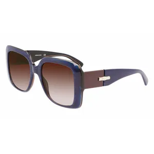 LONGCHAMP LO713S, Lunettes de soleil Femme, BLUE STONE/BROWN, 53 pas cher