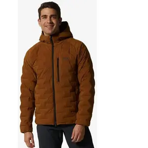Comparateur de prix : Mountain Hardwear Stretch Down Hooded Jacket - Doudoune homme Golden Brown S