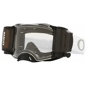 Comparateur de prix : Oakley Airbrake MX Lunettes Tuff Blocks Blanc avec Roll Off Transparent