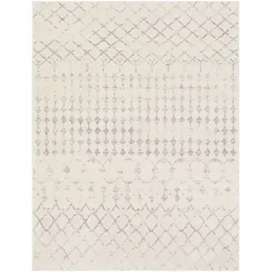 SURYA LIVABLISS Tapis de Salon à Poils Courts Doux Berbère Ethnique SOFIA 160x215cm Blanc/Gris pas cher