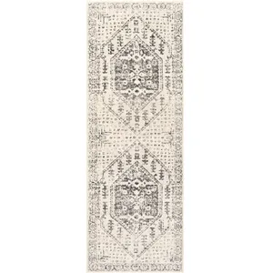 Tapis de Couloir Vintage Oriental Beige/Gris 80x220 cm - Surya pas cher