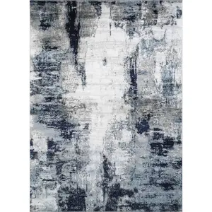 Surya - Tapis Abstrait Moderne Bleu/Blanc/Gris 160x220 cm pas cher