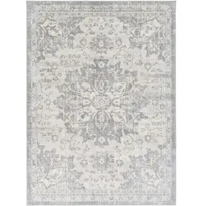 LIVABLISS Tapis vintage oriental gris ivoire 200x290 cm SAGE pas cher