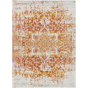 Surya Tapis vintage oriental orange blanc 120x170 cm JULIETTE pas cher