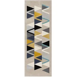 Surya - Tapis de Couloir Scandinave Moderne Multicolore/Gris 80x220 cm pas cher