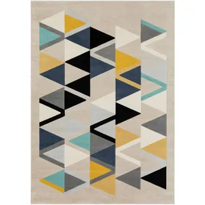 Surya - Tapis de Salon à Poils Courts et Doux Scandinave Moderne Multicolore 160 x 220 cm