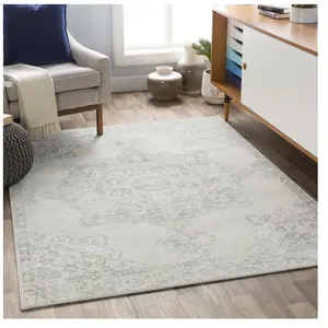 WorldWeavers Livabliss MOC2301-43511 Tapis Vintage, Polypropylene, Gris, 130x180cm pas cher