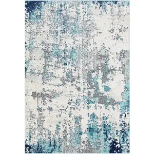 Surya - Tapis Abstrait Moderne Bleu/Gris/Blanc 160x220 cm pas cher
