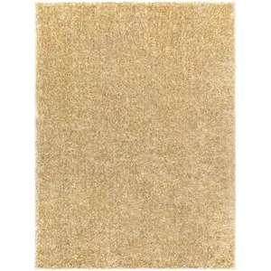 Surya LIVABLISS Tapis de Salon à Poils Longs Doux Shaggy Uni Chic CLAIRE 160x213cm Jaune pas cher