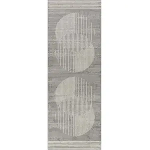 Surya Tapis de Couloir Scandinave Moderne Gris/Beige 80x220 pas cher
