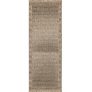 Surya Tapis d'Extérieur/Intérieur Aspect Jute Beige/Noir 80x220 pas cher
