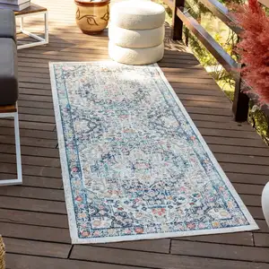 SURYA Tapis d'Extérieur/Intérieur Bleu/Beige 80x220 pas cher