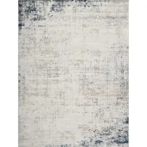 Surya Tapis Abstrait Moderne Ivoire/Gris/Bleu 120x170 pas cher