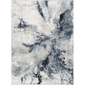 SURYA Tapis de Salon à Poils Courts Doux Abstrait Moderne EMMA 120x170cm Bleu/Gris pas cher