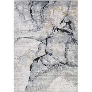SURYA Tapis abstrait moderne ivoire gris 120x170 cm LYNA pas cher