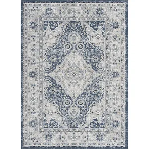 SURYA Tapis Vintage Oriental Bleu/Gris/Jaune 200x275
